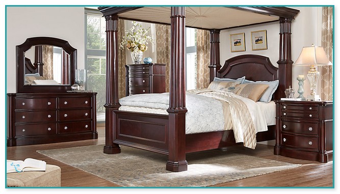 Cherry Wood Canopy Bed
