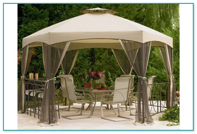 Gazebo With Mosquito Nets And Curtains