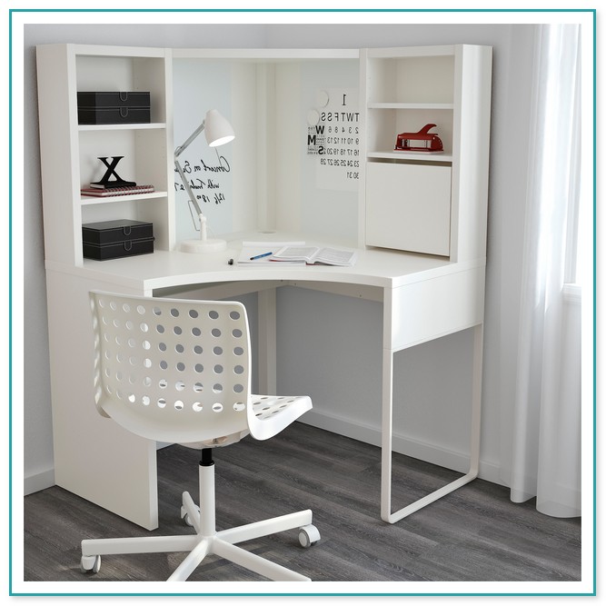 White Corner Desk With Shelves