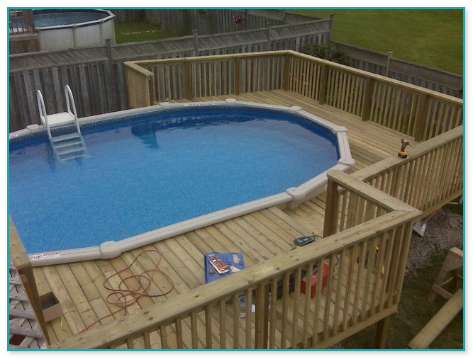 Awesome Above Ground Pool Wood Deck Kits