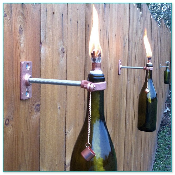 Fence Mounted Tiki Torches