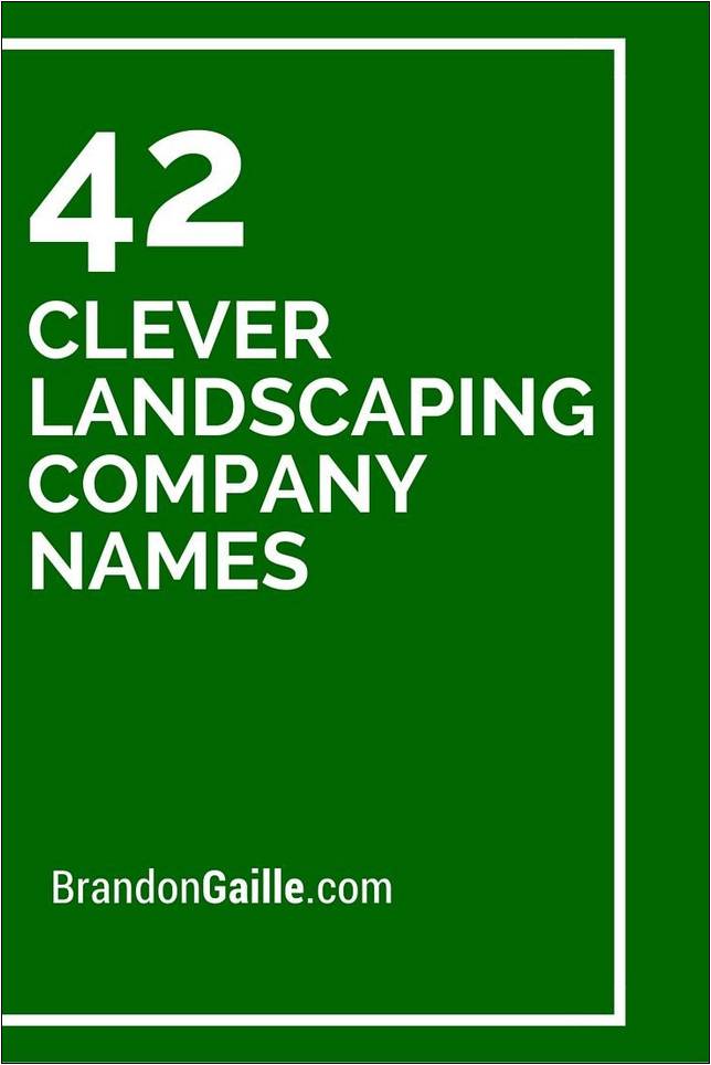 Cool Landscape Company Names