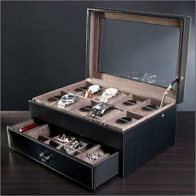 Mens Jewelry Box For Watches And Cufflinks